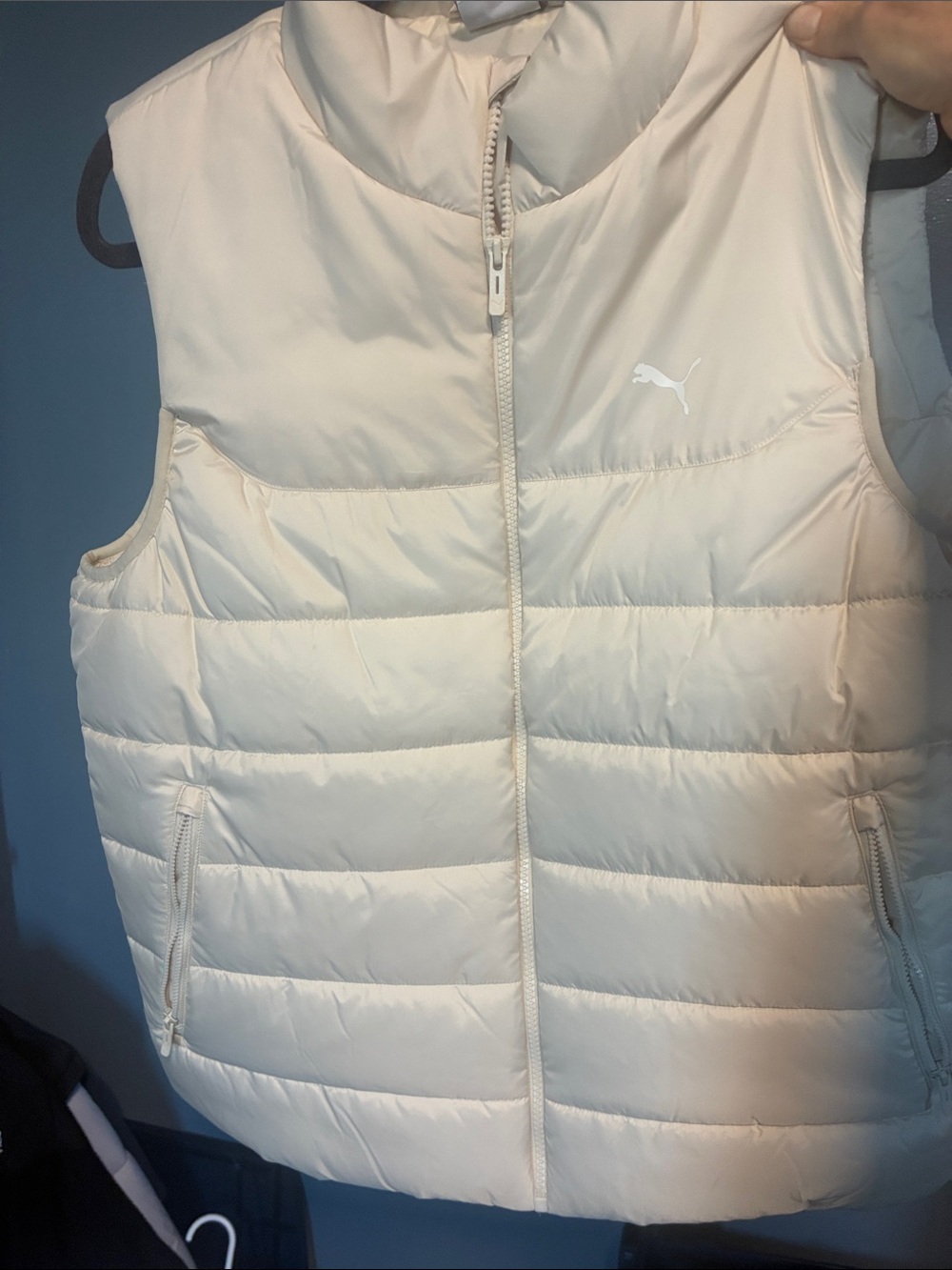 Puma Cream Quilted Sleeveless Vest